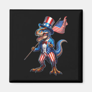 Imán De Julio T-rex Eeuu Bandera Patriótica Estadounide