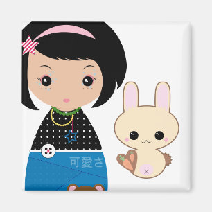 Imán de Kawaii Kokeshi