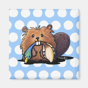 Imán de KiniArt Cute Beaver
