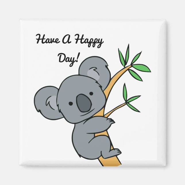 Imán de koala de día feliz (Frente)