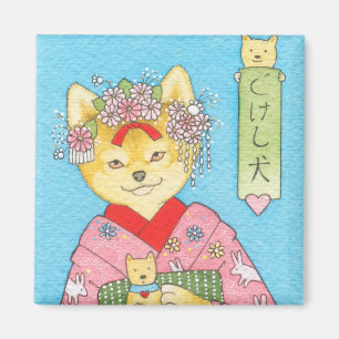 Imán de Kokeshi Inu