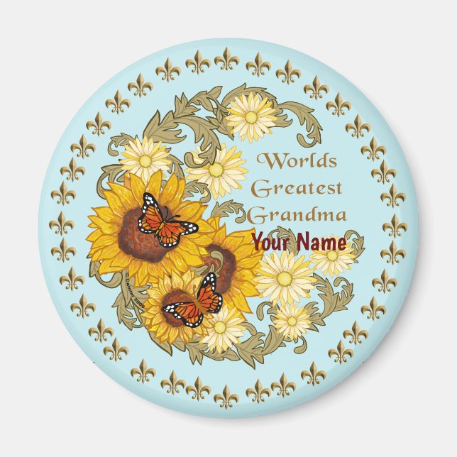 Imán de la abuela del girasol (Frente)