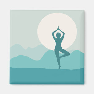 Imán de la actitud del árbol de la yoga