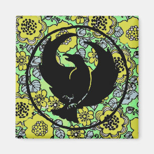 Imán de la araña con las flores amarillas