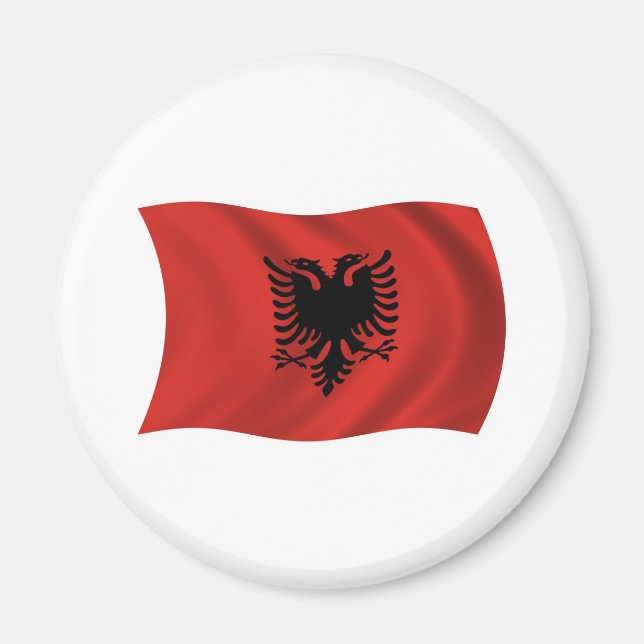 Imán de la bandera de Albania (Frente)