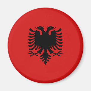 Imán de la bandera de Albania Fisheye