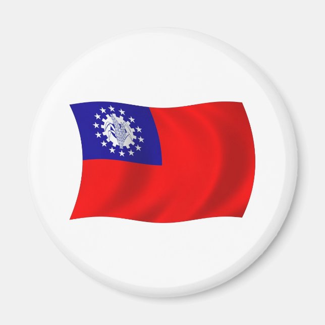 Imán de la bandera de Birmania (Frente)