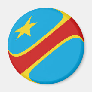 Imán de la bandera de Congo-Kinshasa Fisheye