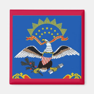 Imán de la bandera de Dakota del Norte