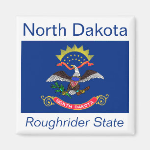 Imán de la bandera de Dakota del Norte