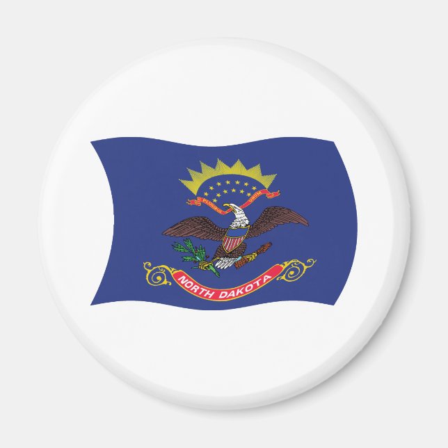 Imán de la bandera de Dakota del Norte (Frente)