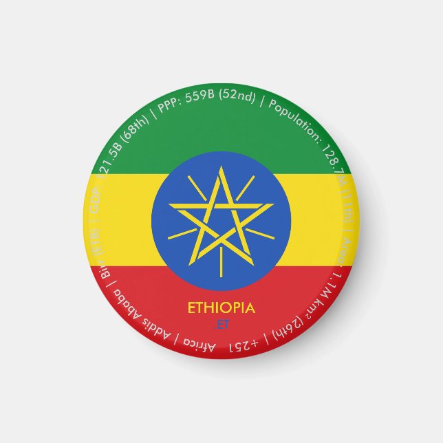 Imán de la bandera de Etiopía (Frente)