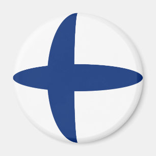 Imán de la bandera de Finlandia Fisheye