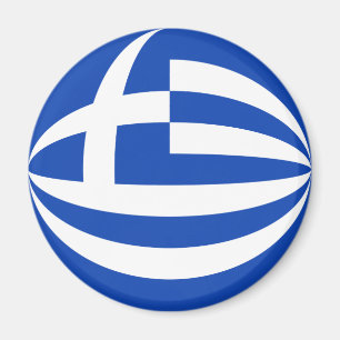 Imán de la bandera de Grecia Fisheye