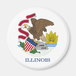 Imán de la bandera de Illinois