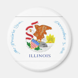 Imán de la bandera de Illinois