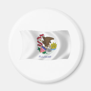 Imán de la bandera de Illinois