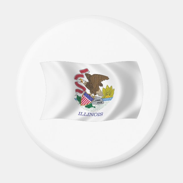 Imán de la bandera de Illinois (Frente)