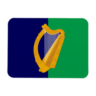 Imán de la bandera de Irlanda - arpa en azul y