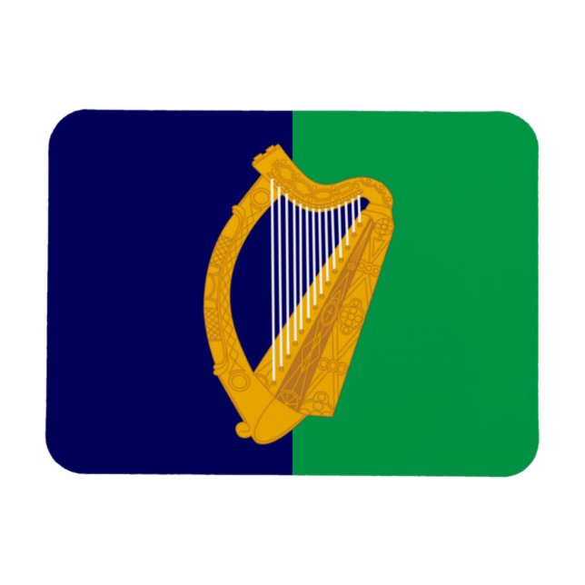 Imán de la bandera de Irlanda - Arpa sobre azul y  (Horizontal)