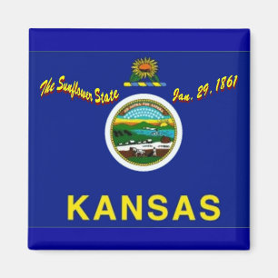 Imán de la bandera de Kansas
