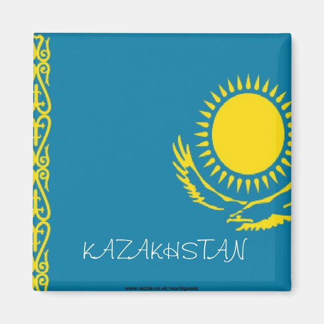Imán de la bandera de Kazajistán (Frente)