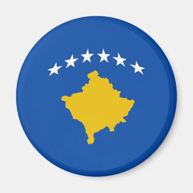 Imán de la bandera de la pesca de Kosovo (Frente)