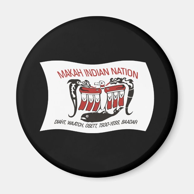 Imán de la bandera de la tribu Makah (Frente)