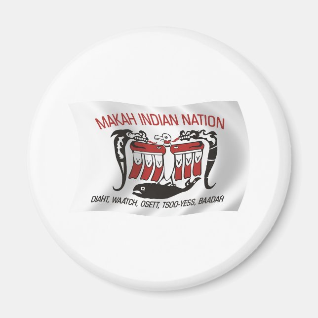 Imán de la bandera de la tribu Makah (Frente)