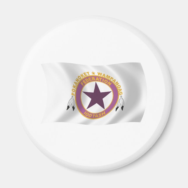 Imán de la bandera de la tribu Wampanoag (Frente)
