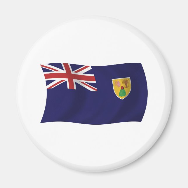 Imán de la bandera de las Islas Turcas y Caicos (Frente)