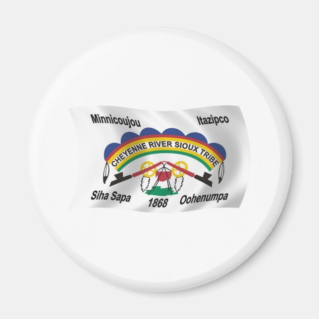 Imán de la bandera de los sioux del río Cheyenne (Frente)