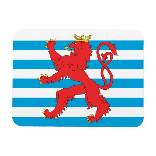 Imán de la Bandera de Luxemburgo - León Rojo (Horizontal)