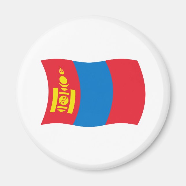 Imán de la bandera de Mongolia (Frente)