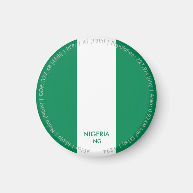 Imán de la bandera de Nigeria (Frente)
