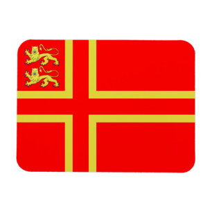 Imán de la bandera de Normandía - cruz de Falais