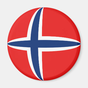 Imán de la bandera de Noruega Fisheye