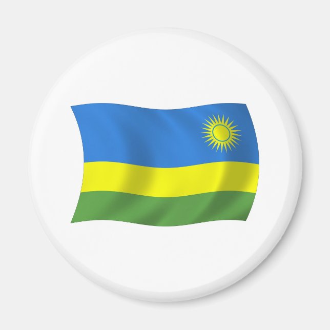 Imán de la bandera de Ruanda (Frente)