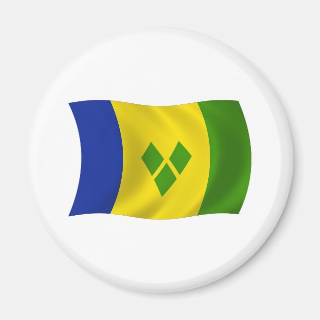 Imán de la bandera de San Vicente y las Granadinas (Frente)