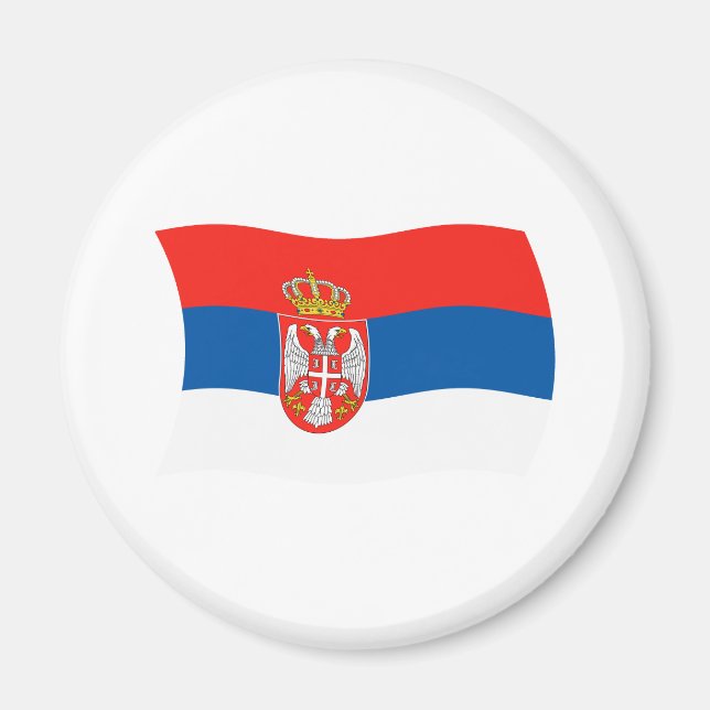 Imán de la bandera de Serbia (Frente)
