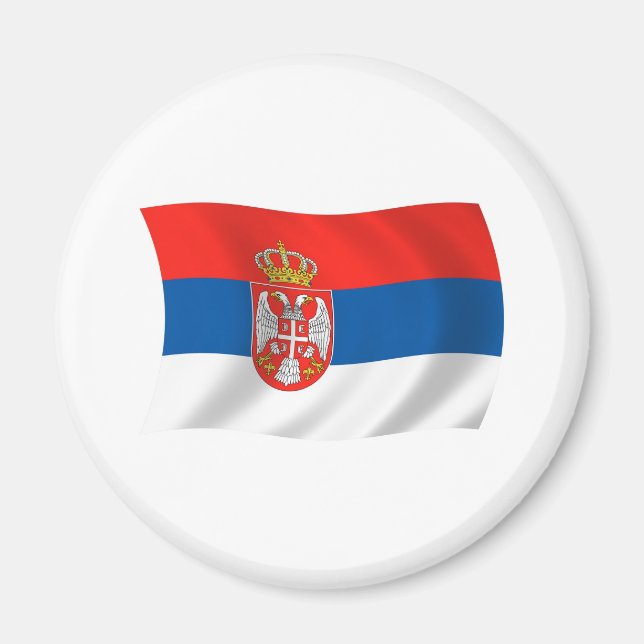 Imán de la bandera de Serbia (Frente)