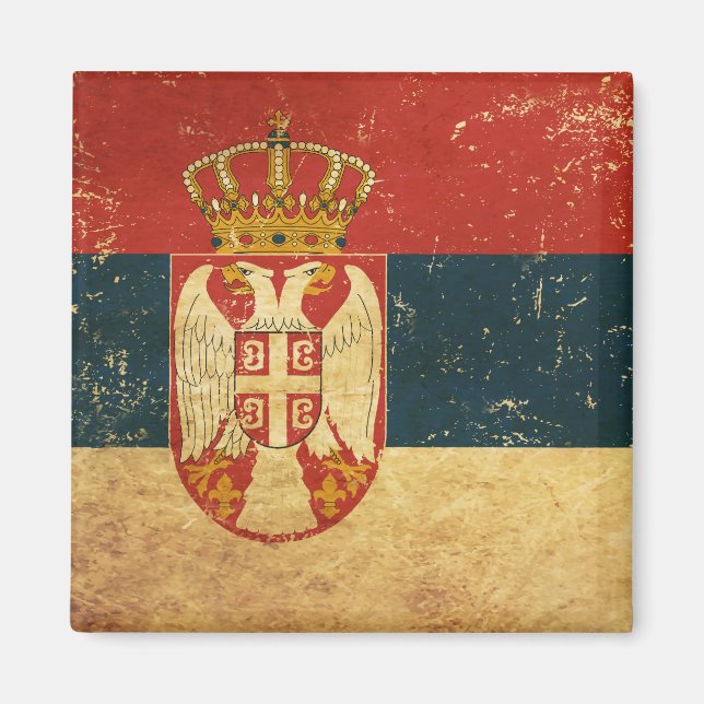 Imán de la bandera de Serbia (Frente)