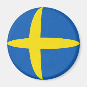 Imán de la bandera de Suecia Fisheye
