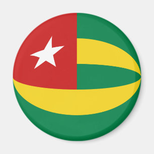 Imán de la bandera de Togo Fisheye