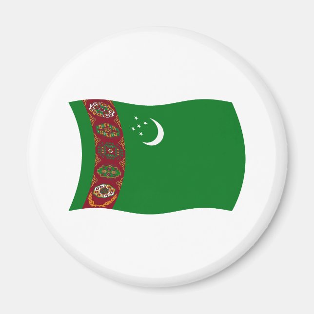 Imán de la bandera de Turkmenistán (Frente)