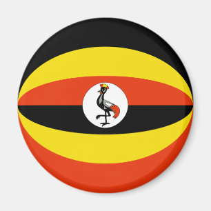 Imán de la bandera de Uganda Fisheye