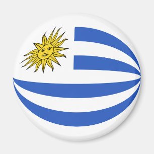 Imán de la bandera de Uruguay Fisheye