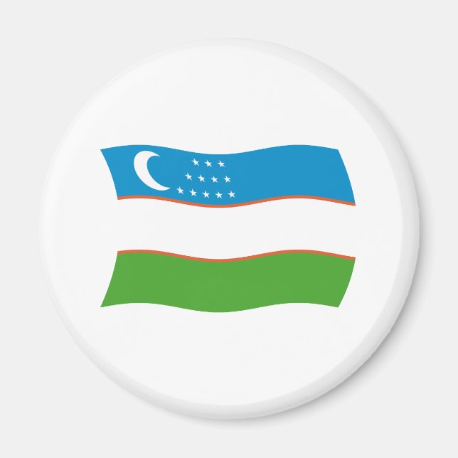 Imán de la bandera de Uzbekistán (Frente)
