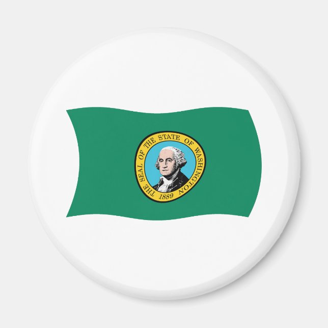 Imán de la bandera de Washington (Frente)