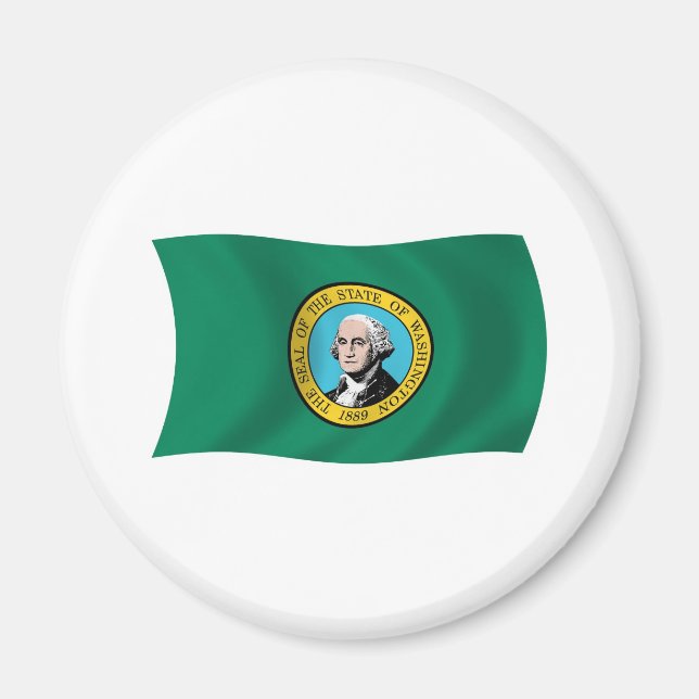 Imán de la bandera de Washington (Frente)